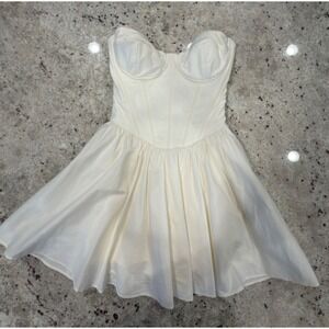ivory dress for graduation Light Ivory Graduation Dress with Bow Straps – Gigi's Closette Ltd